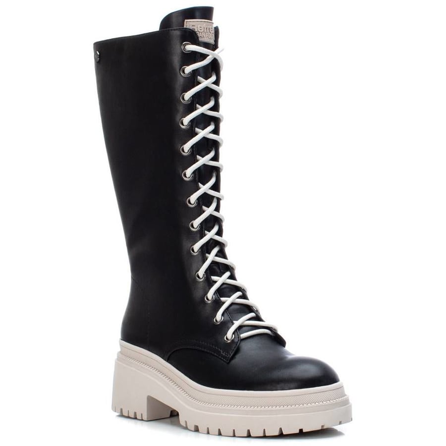 Μαύρη/ Λευκή biker μπότα Refresh 78953