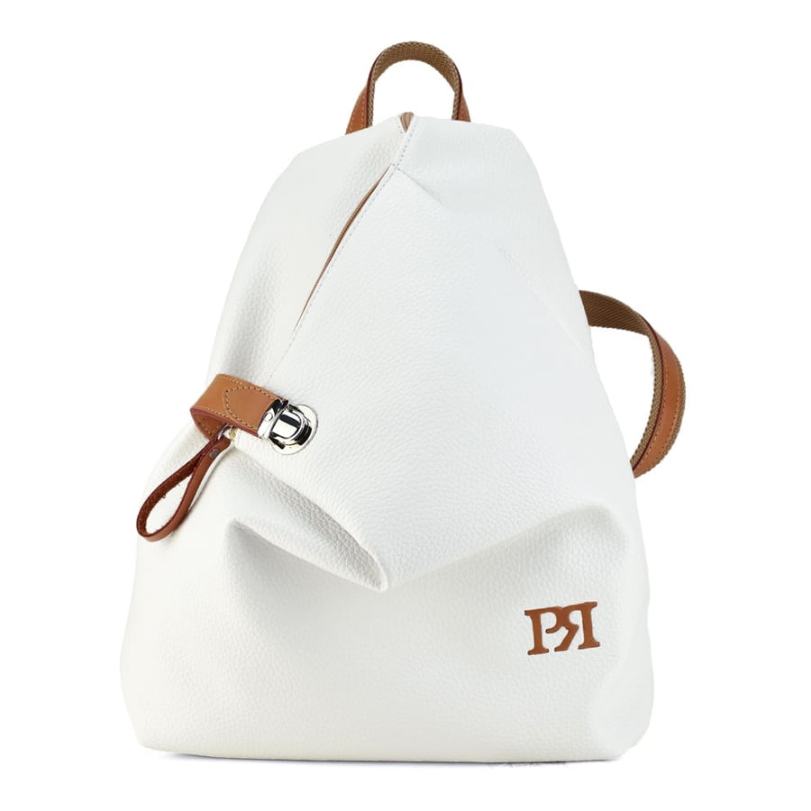 Λευκό eco-leather σακίδιο πλάτης Pierro Accessories 09527