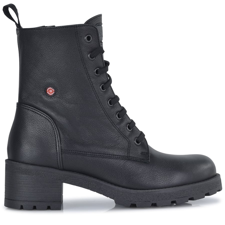 Δερμάτινο μαύρο biker boot Fratelli Robinson 110452