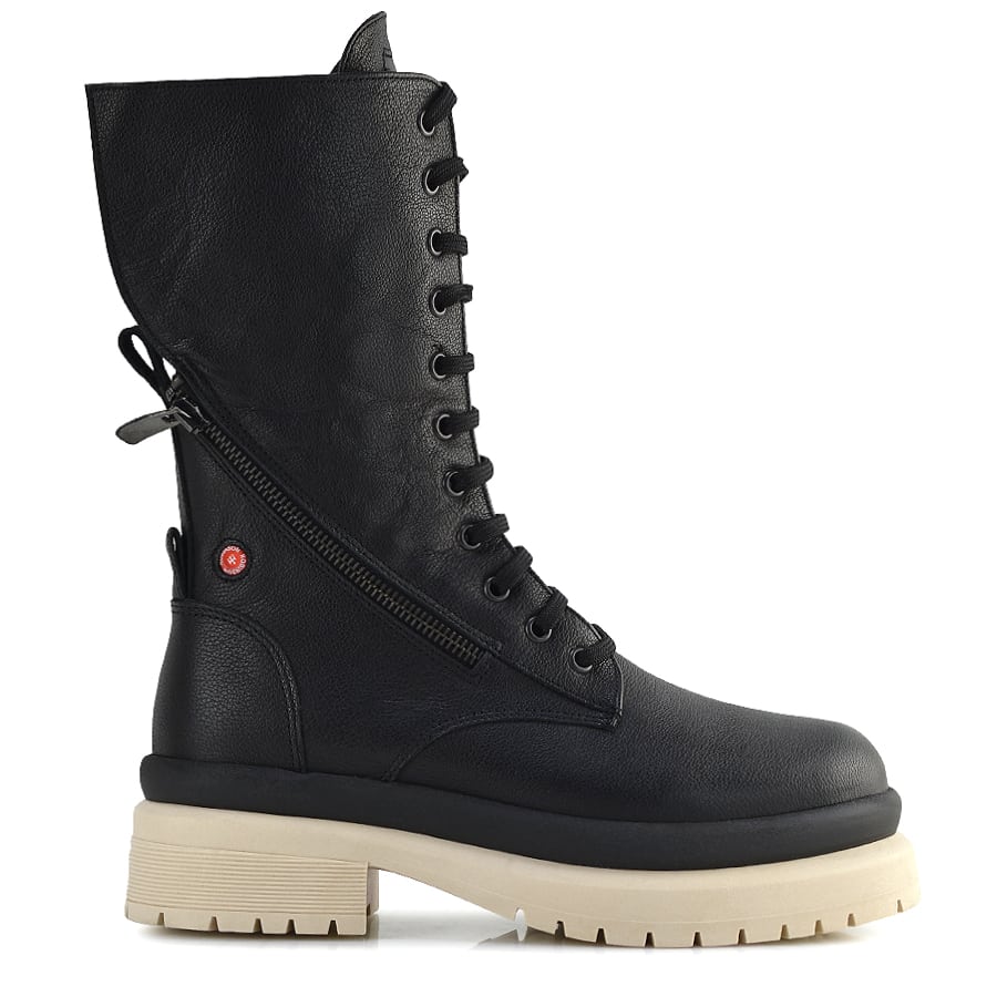 Fratelli Robinson δερμάτινο μαύρο biker boot 113009