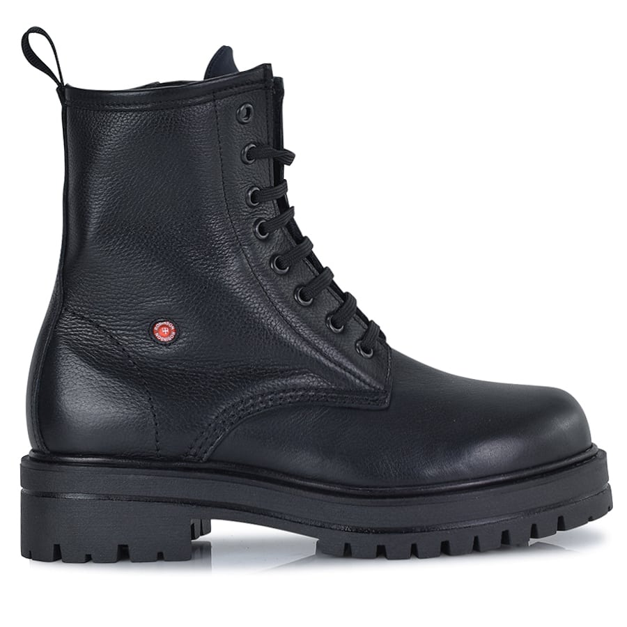 Δερμάτινο μαύρο biker boot Fratelli Robinson 129660