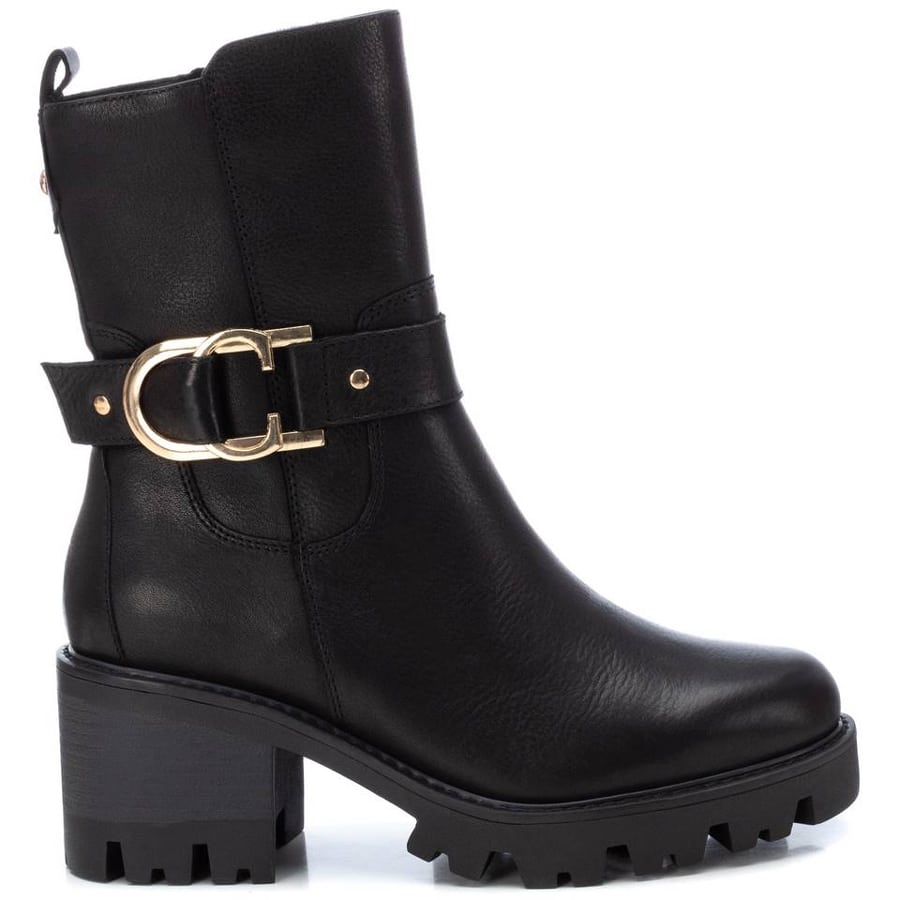 Δερμάτινο μαύρο biker boot Carmela 161074