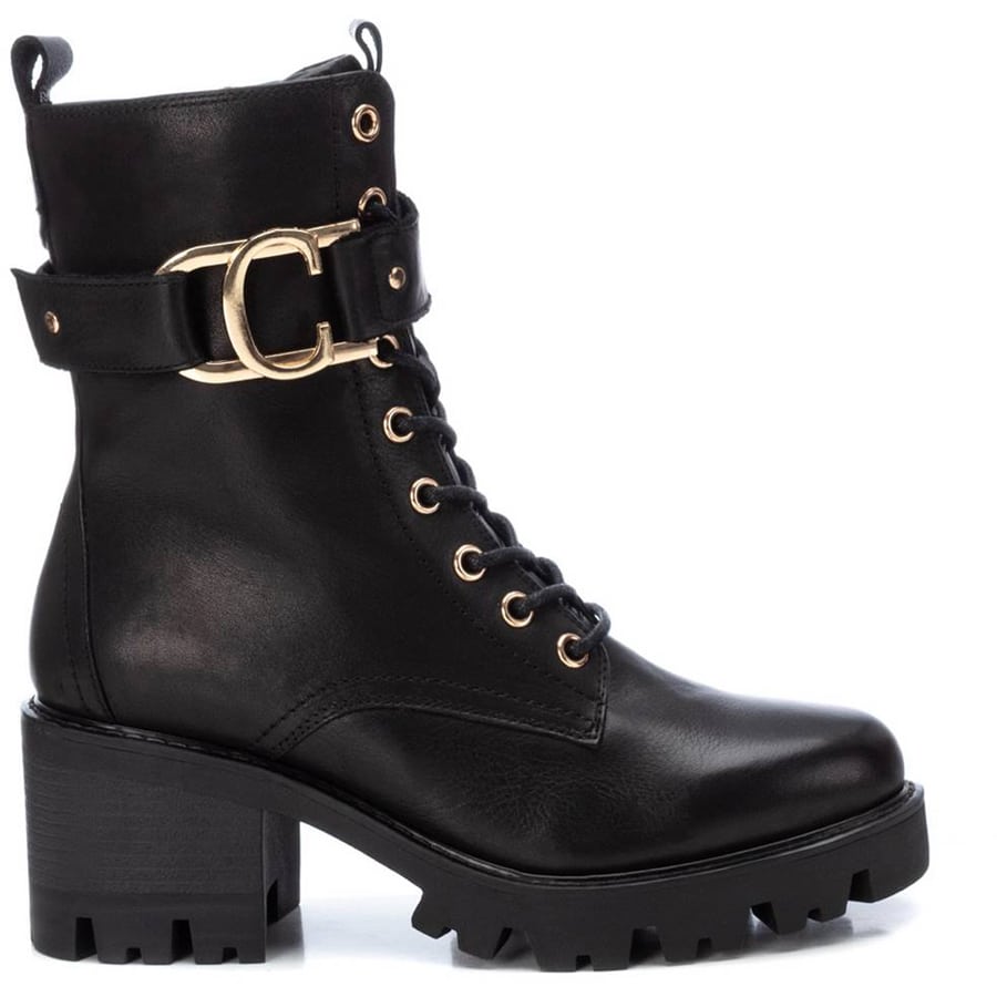 Γυναικεία > Μποτάκια Δερμάτινο μαύρο biker boot Carmela 161075