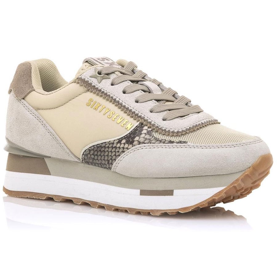 Δερμάτινο μπεζ sneaker SIXTYSEVEN 30835