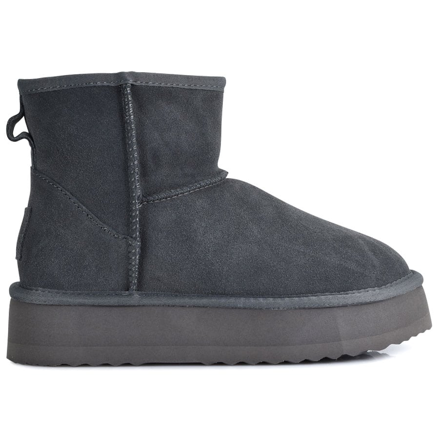 Γκρι δίπατο δερμάτινο Australian Boot Kelara 31225