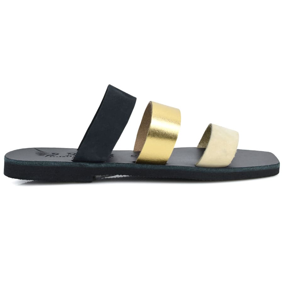 Δερμάτινη μαύρη σαγιονάρα Iris Sandals IR4/2 Γυναικεία > Σαγιονάρες