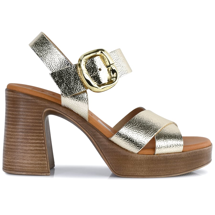  Δερμάτινο χρυσό πέδιλο Oh my Sandals 5644 2025