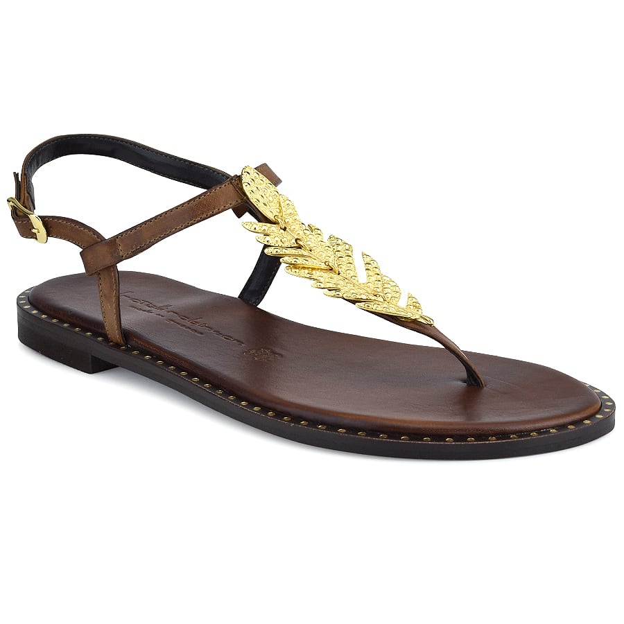 Δερμάτινα καφέ σανδάλια Fratelli Robinson 621509