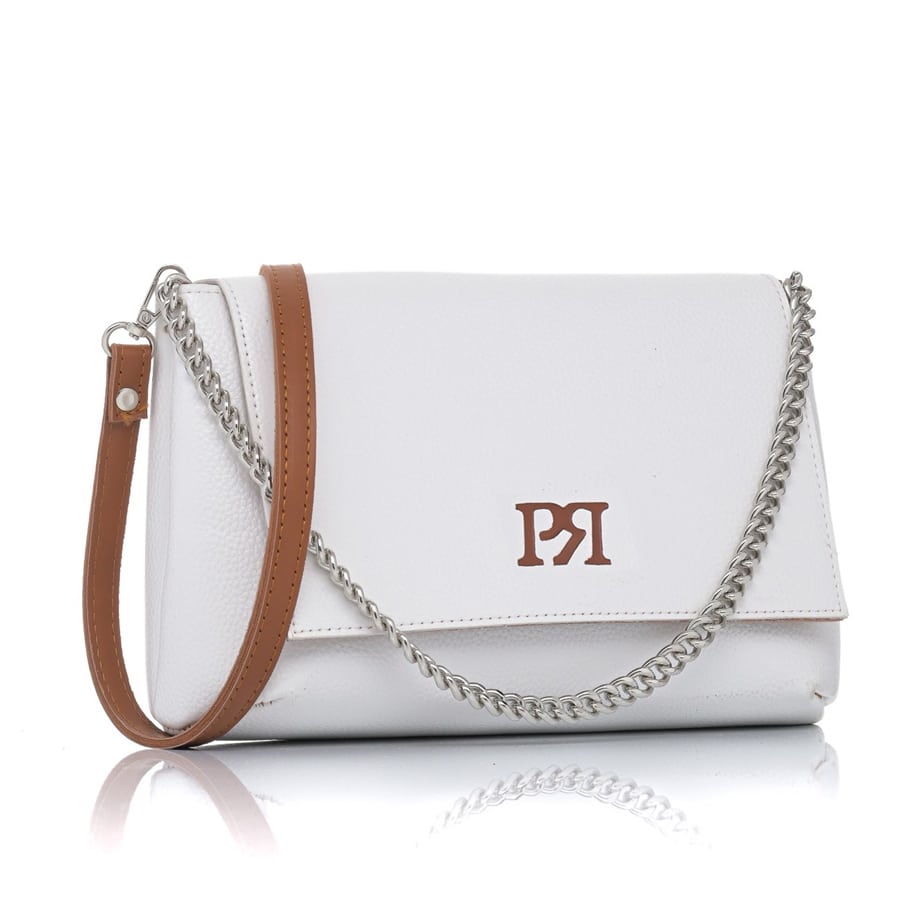 Λευκή τσάντα χιαστή Pierro Accesories 90614