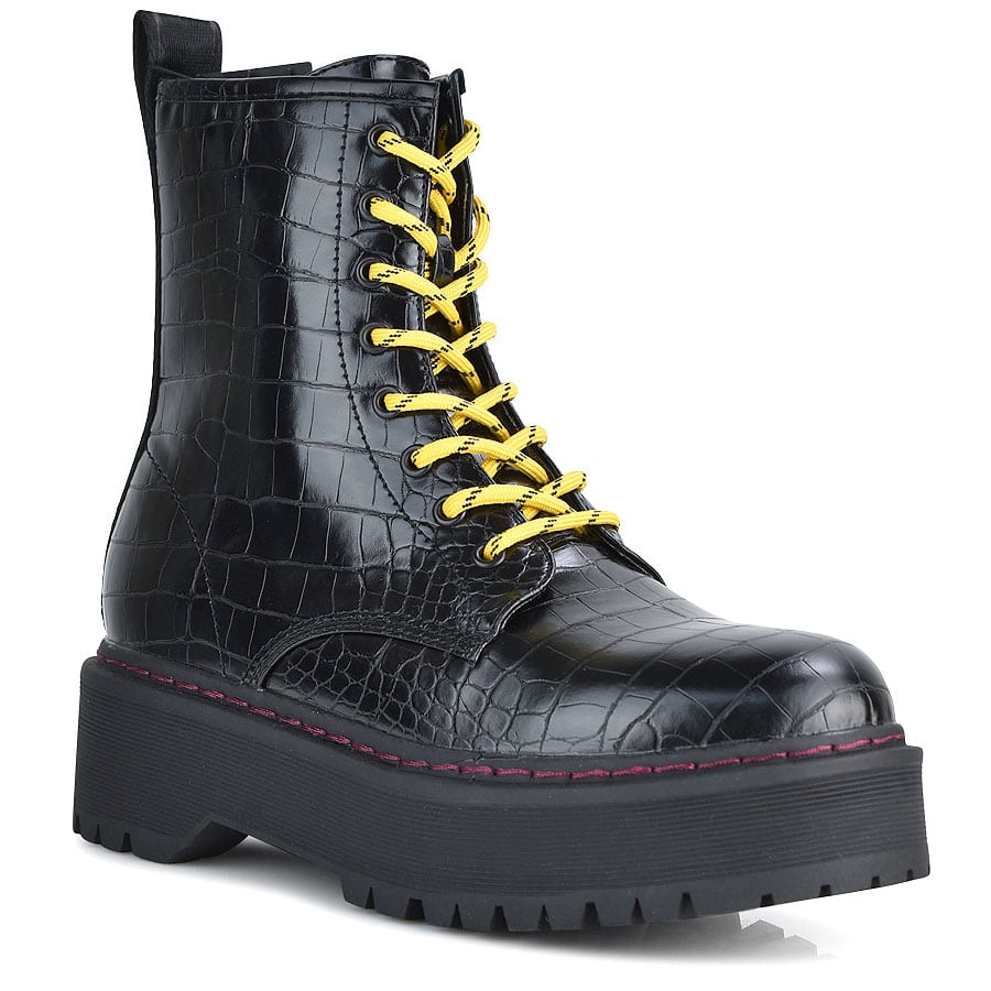 Μαύρο biker boot REPLAY AMITY2