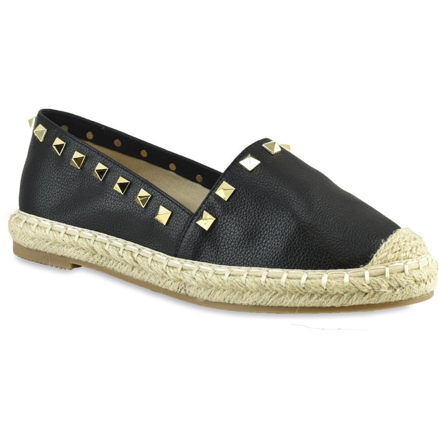 black studded espadrilles