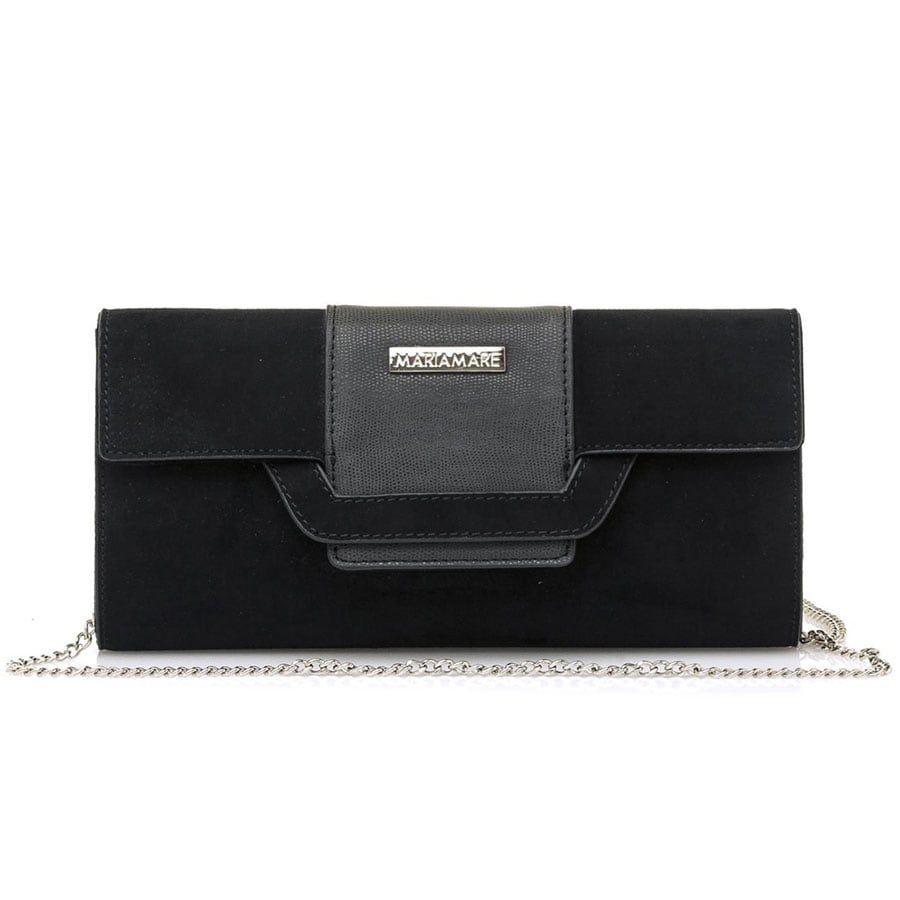 black suede clutch