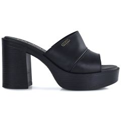 Black leather high heel sandal Harris 236-4305