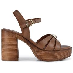 Tabac leather high heel sandal Harris 355-4305