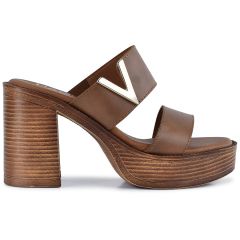  Taupe leather high heel sandal Harris 363-4305