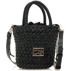 MariaMare black straw mini bag CATY