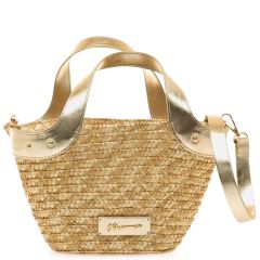 MariaMare gold straw mini bag PERU