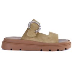 Leather beige sandal LADY LD522