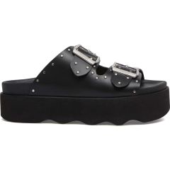 SCHOLL leather black sandal HEATHER