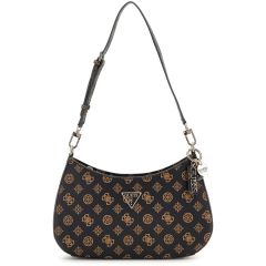 Guess brown shoulder bag Noelle Top Zip 4G Logo