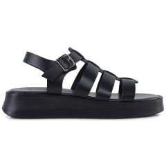 Black leather sandal Lady 220