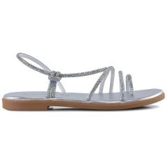 Silver leather sandal Lady 32