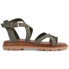 Khaki leather sandal Lady LD610