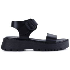 Black leather sandal Lady 924