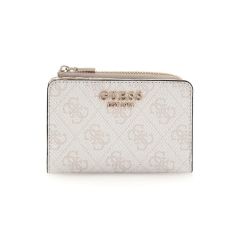 Guess ecru wallet Laurel logo zip around