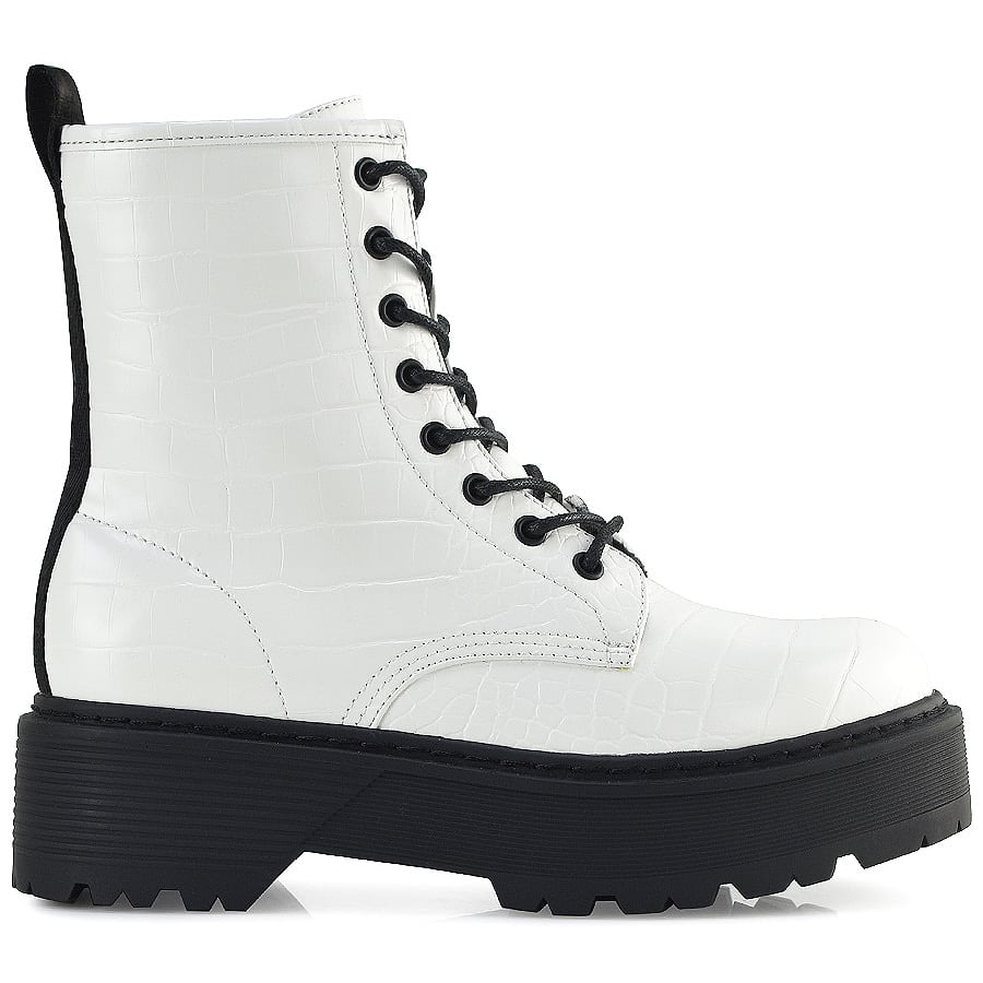REPLAY λευκό biker boot DOC JUNGLE