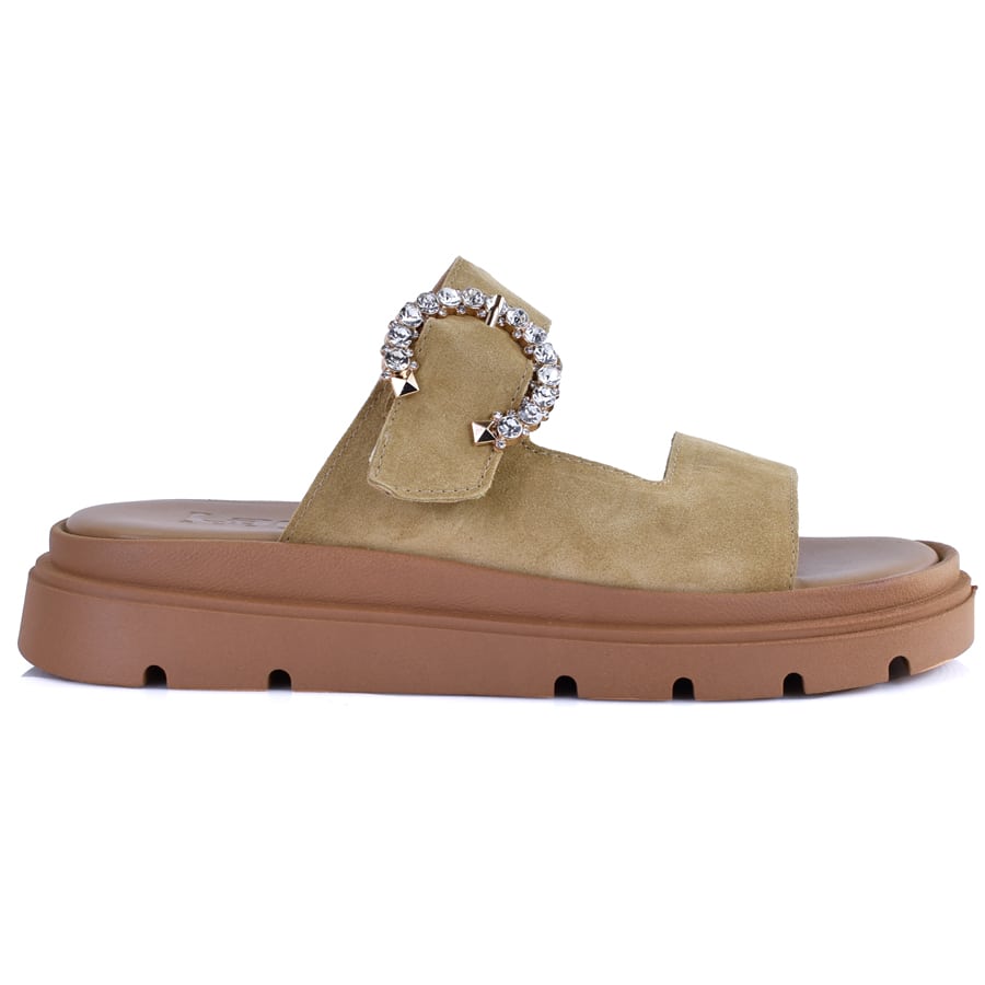  Δερμάτινο μπεζ σανδάλι LADY LD522 2025