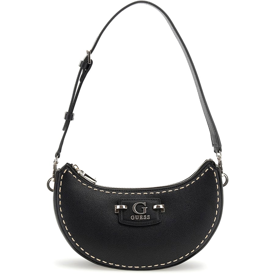  Guess μαύρη τσάντα ώμου Nastra Top Zip 2025
