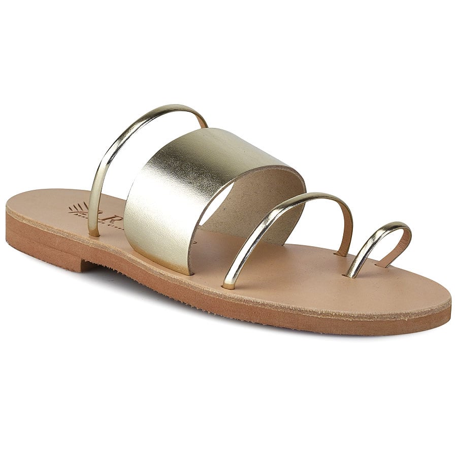 Δερμάτινη χρυσή σαγιονάρα Iris Sandals IR20/28