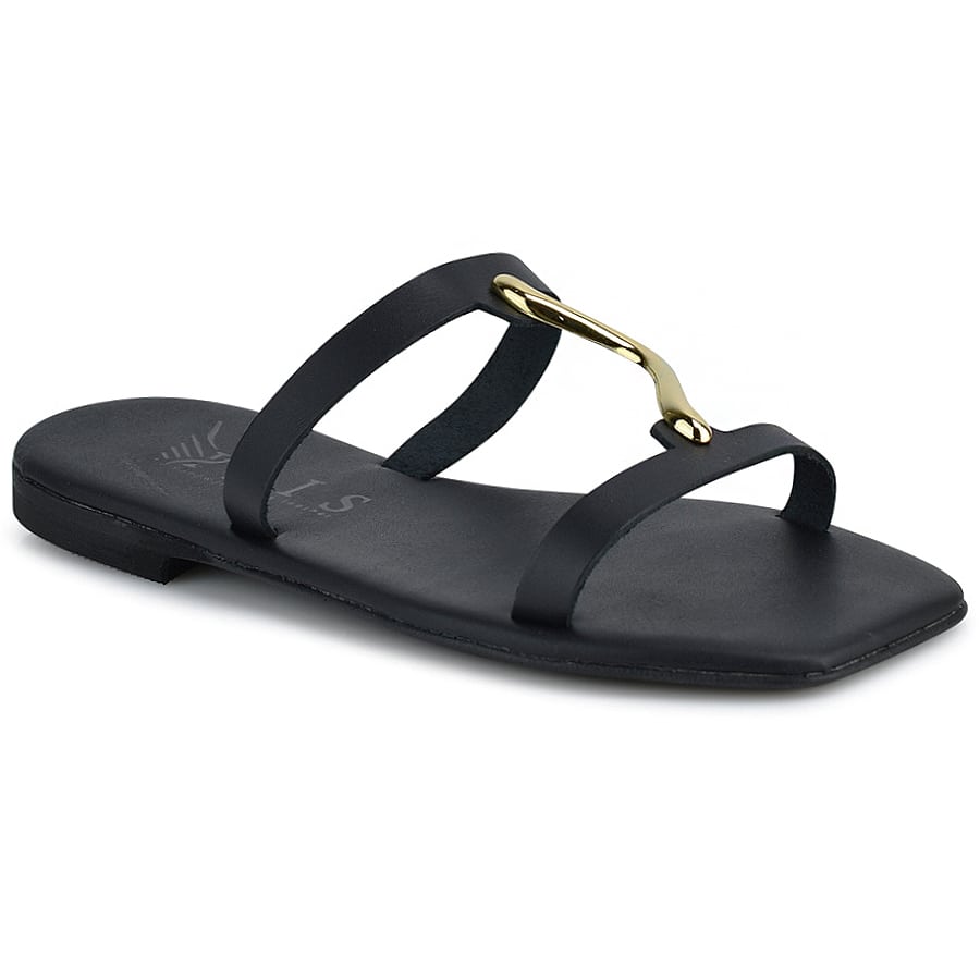 Δερμάτινo μαύρο σανδάλι Iris Sandals IR20/35 Γυναικεία > Σανδάλια