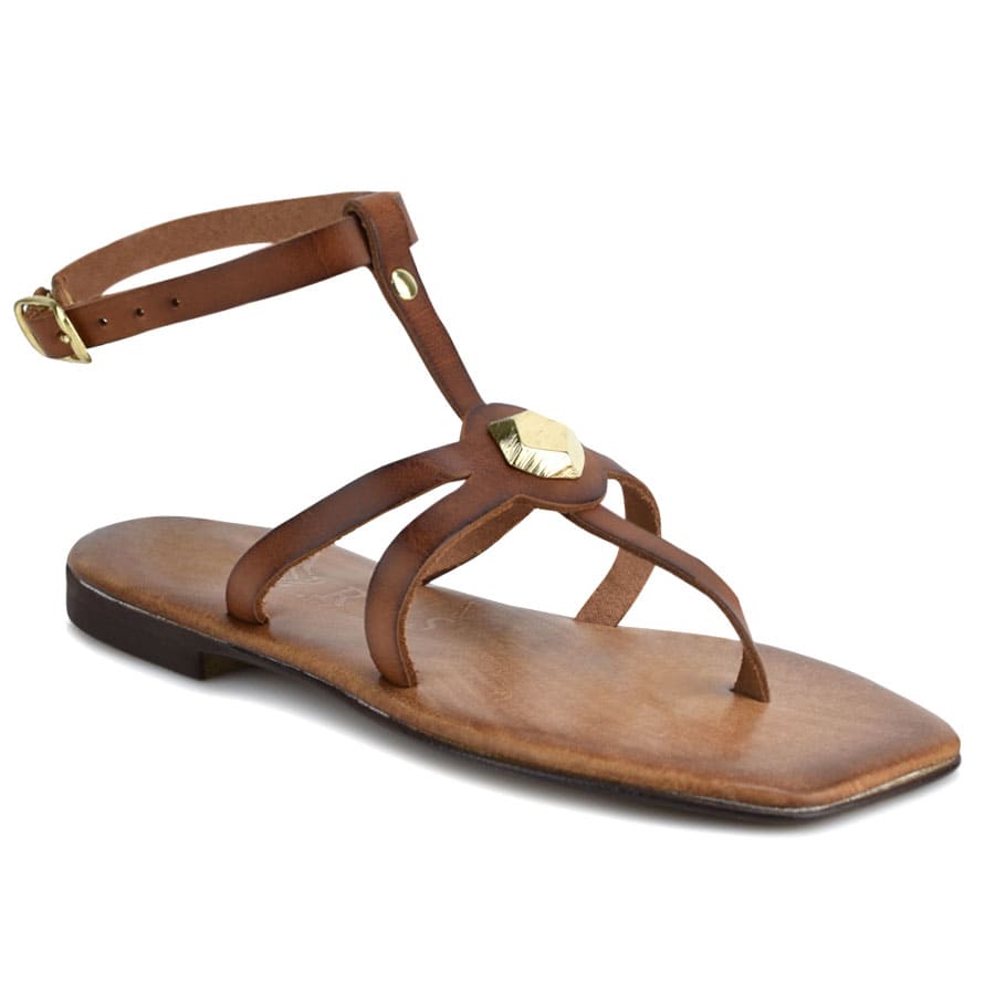 Δερμάτινo καφέ σανδάλι Iris Sandals IR20/7PR Γυναικεία > Σανδάλια