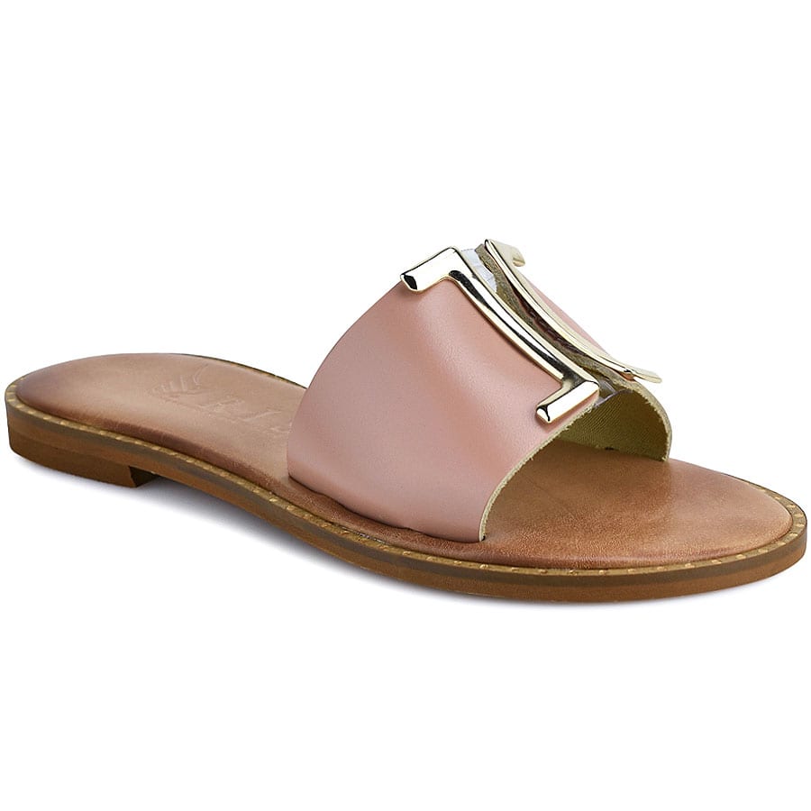 Δερμάτινo nude σανδάλι Iris Sandals IR201