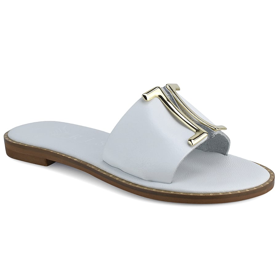 Δερμάτινo λευκό σανδάλι Iris Sandals IR201 Γυναικεία > Σανδάλια