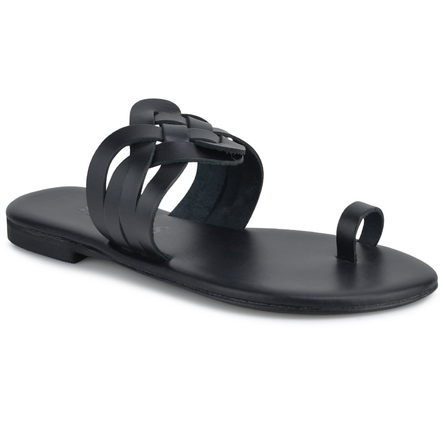 Δερμάτινo μαύρο σανδάλι Iris Sandals IR229