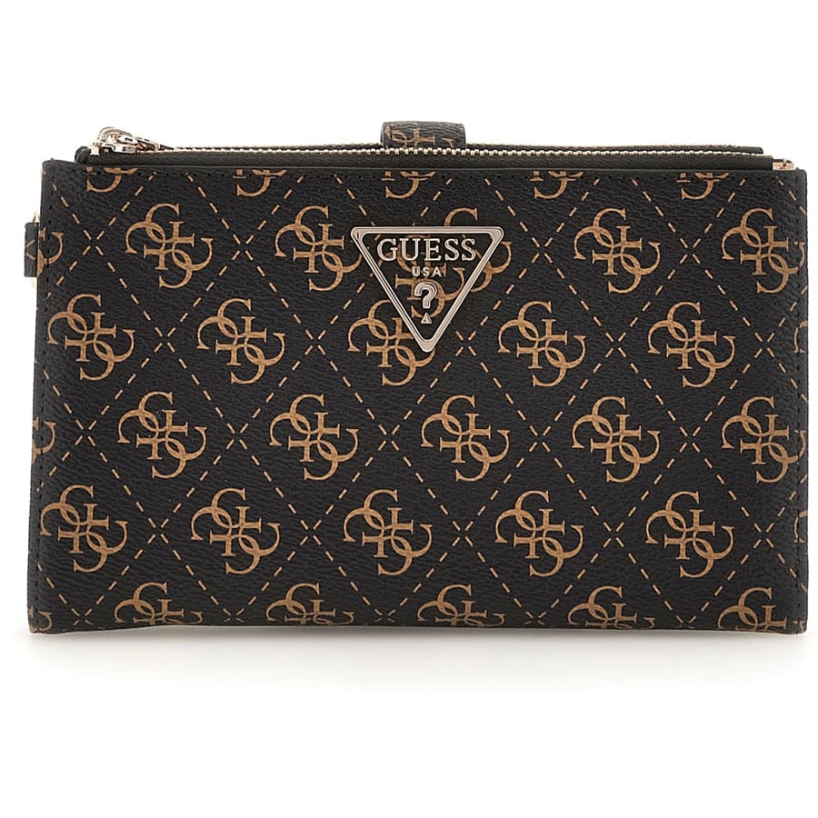  Guess καφέ πορτοφόλι Laurel SLG Double 2025