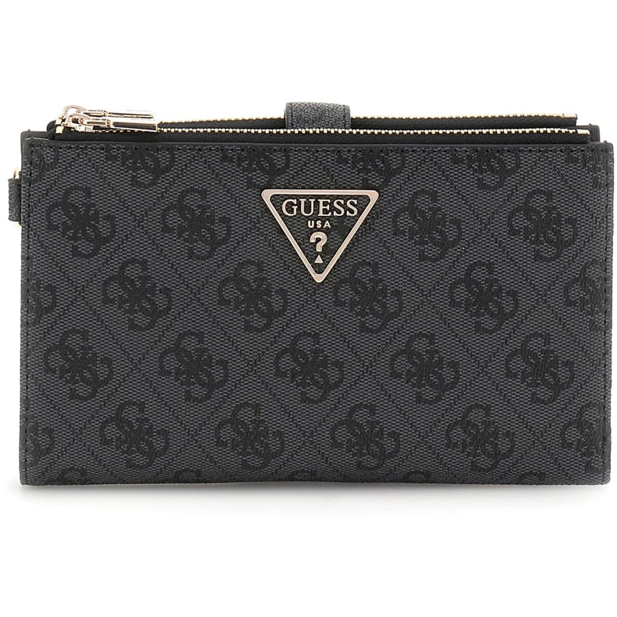  Guess ανθρακί πορτοφόλι Laurel SLG Double 2025