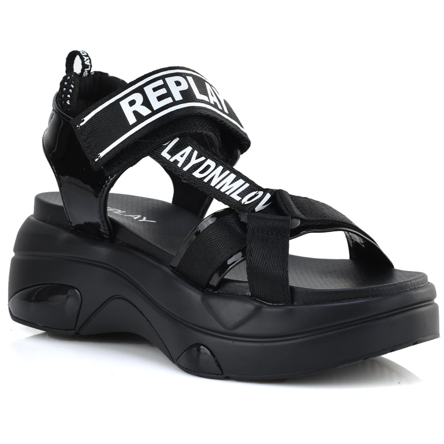 REPLAY ασπρο μαύρο chunky σανδάλι WELLOW