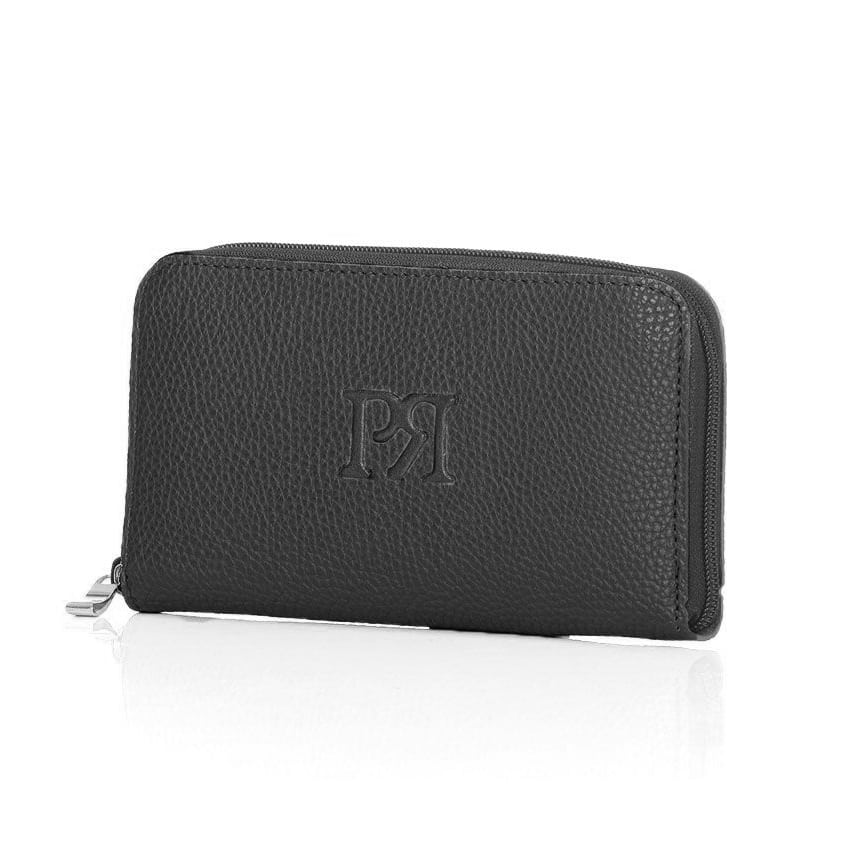 Μαύρο eco-leather πορτοφόλι Pierro Accessories 00022