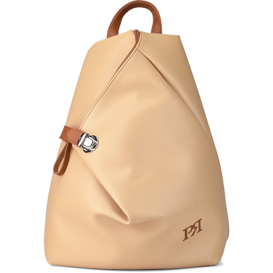 Μπεζ eco-leather σακίδιο πλάτης Pierro Accessories 09517DL09