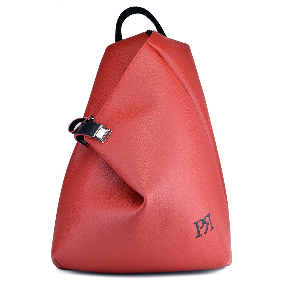 Κόκκινο eco-leather σακίδιο πλάτης Pierro Accessories 09517