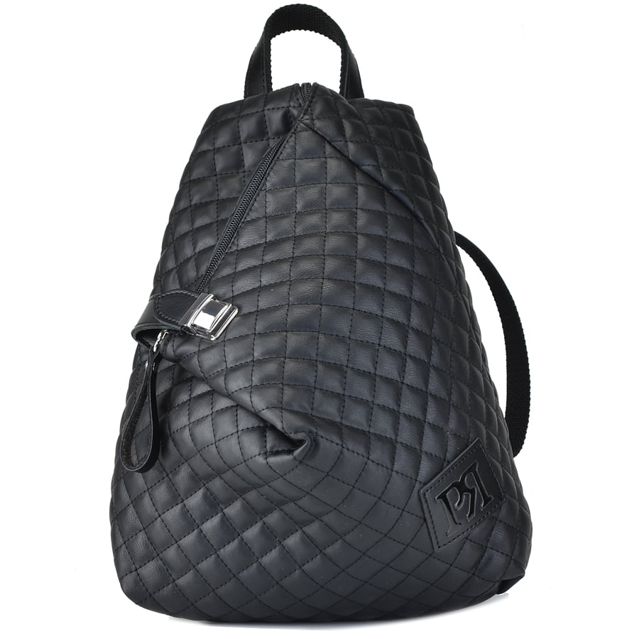 Μαύρο καπιτονέ σακίδιο πλάτης Pierro Accessories 09527