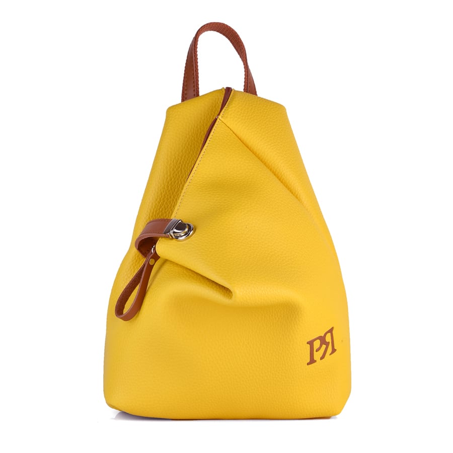Κίτρινο eco-leather σακίδιο πλάτης Pierro Accessories 09527