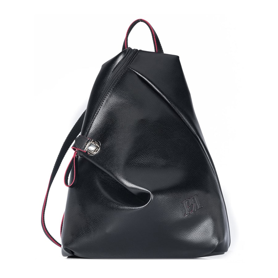 Μαύρο eco-leather σακίδιο πλάτης Pierro Accessories 09527DL01
