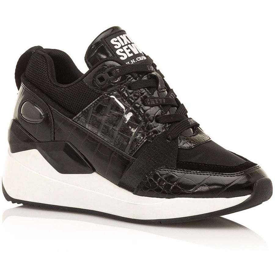 Δερμάτινο μαύρο sneaker SIXTYSEVEN 30215