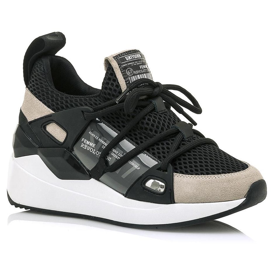 Δερμάτινο μπεζ sneaker SIXTYSEVEN 30301