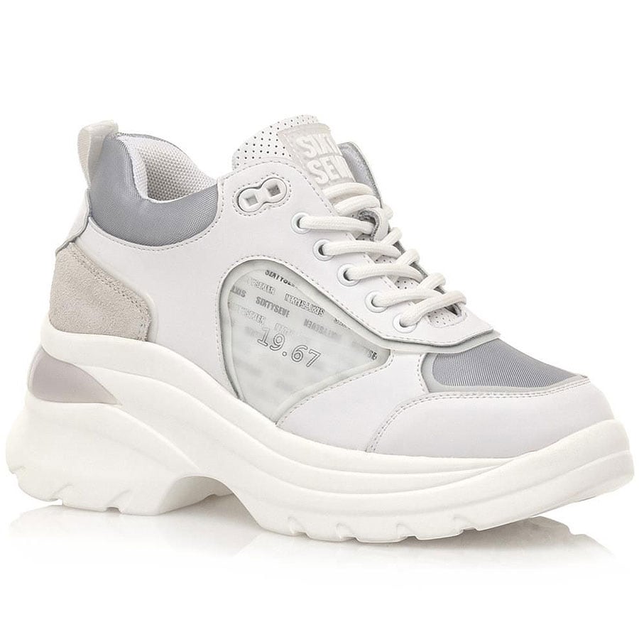 Δερμάτινο λευκό sneaker SIXTYSEVEN 30396